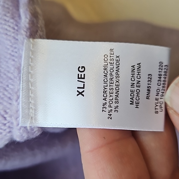 Vince Camuto Purple Azalea Crewneck Sweater XL NWT - Picture 8 of 8